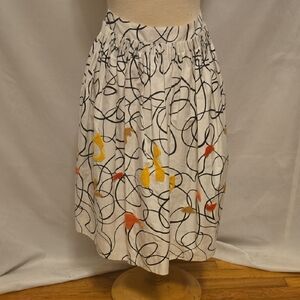 Maeve Black and Yellow Bubble Skirt Knee-Length A-Line Size 2